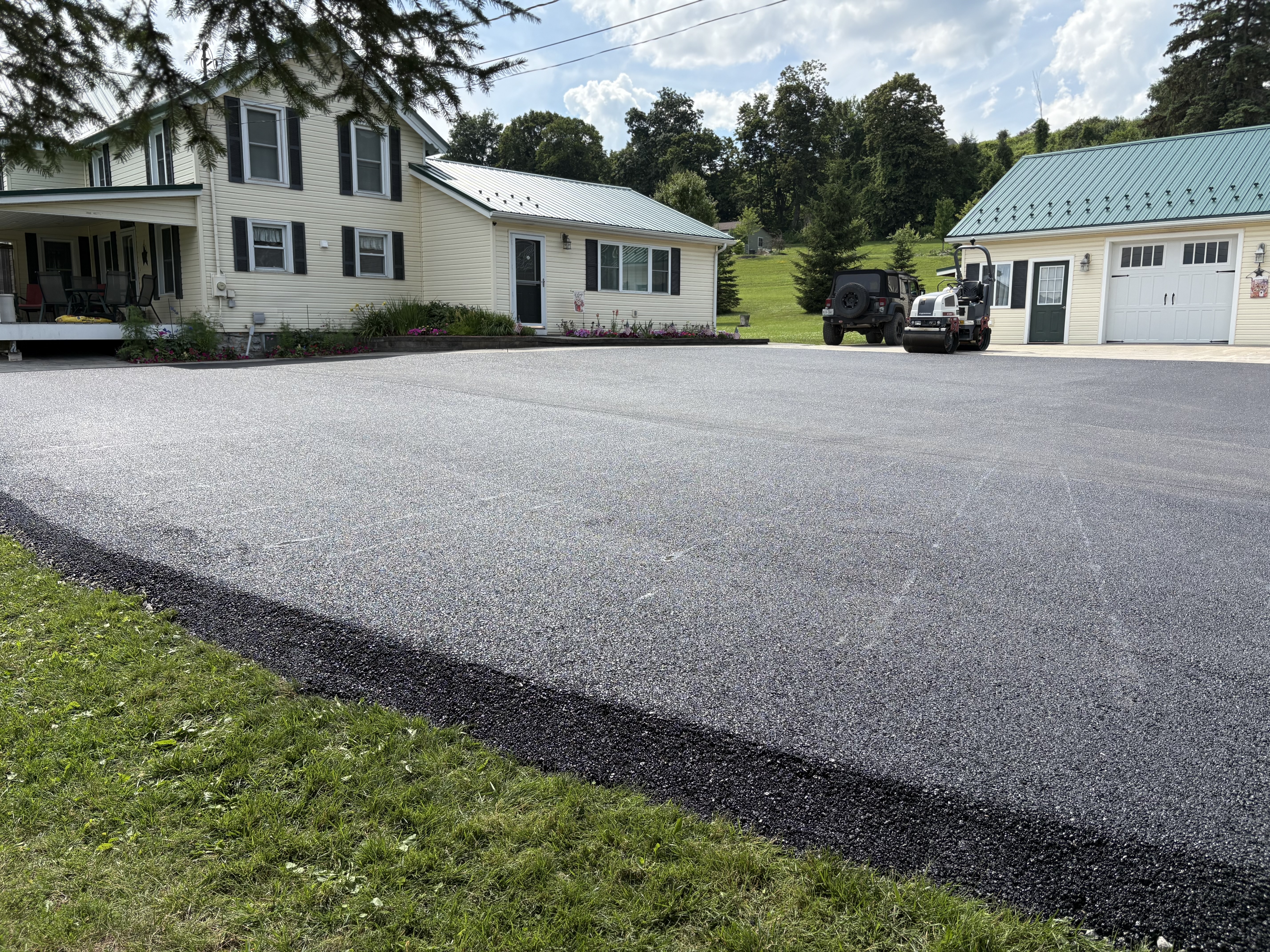 Curved driveway paving project