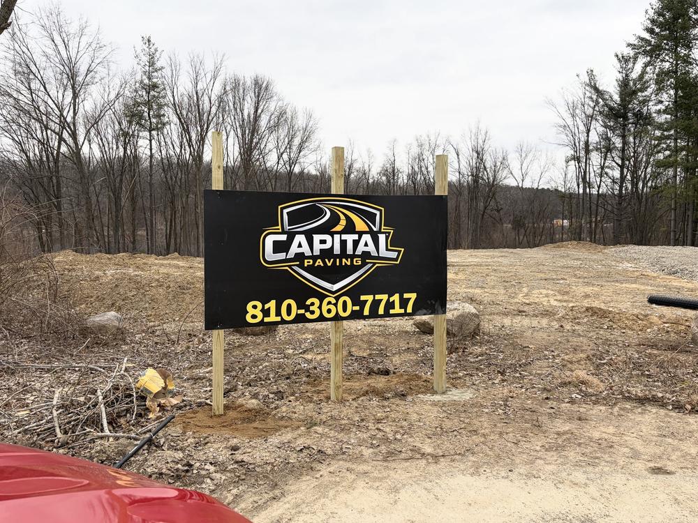 Capital Paving job site sign