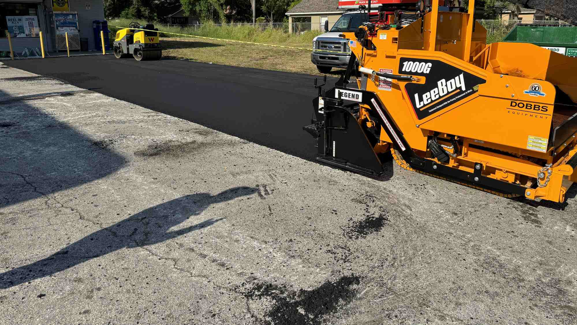 Asphalt paving work in progress